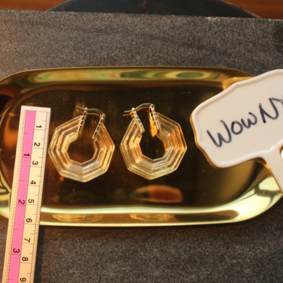 New luxury Gold Hoops Clear Acrylic earrings - Picture 4 of 9